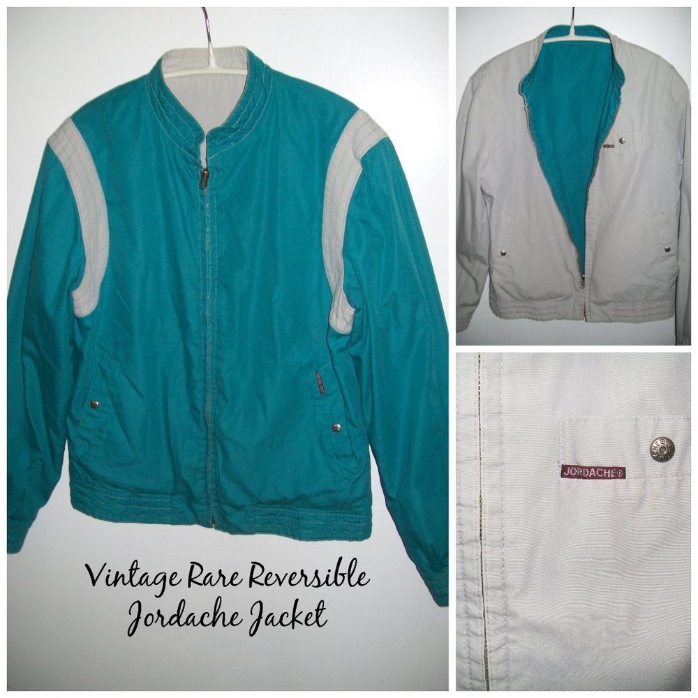 Vintage Jordache Women’s Blue Gray Reversible Canvas Jacket Size S/M RARE